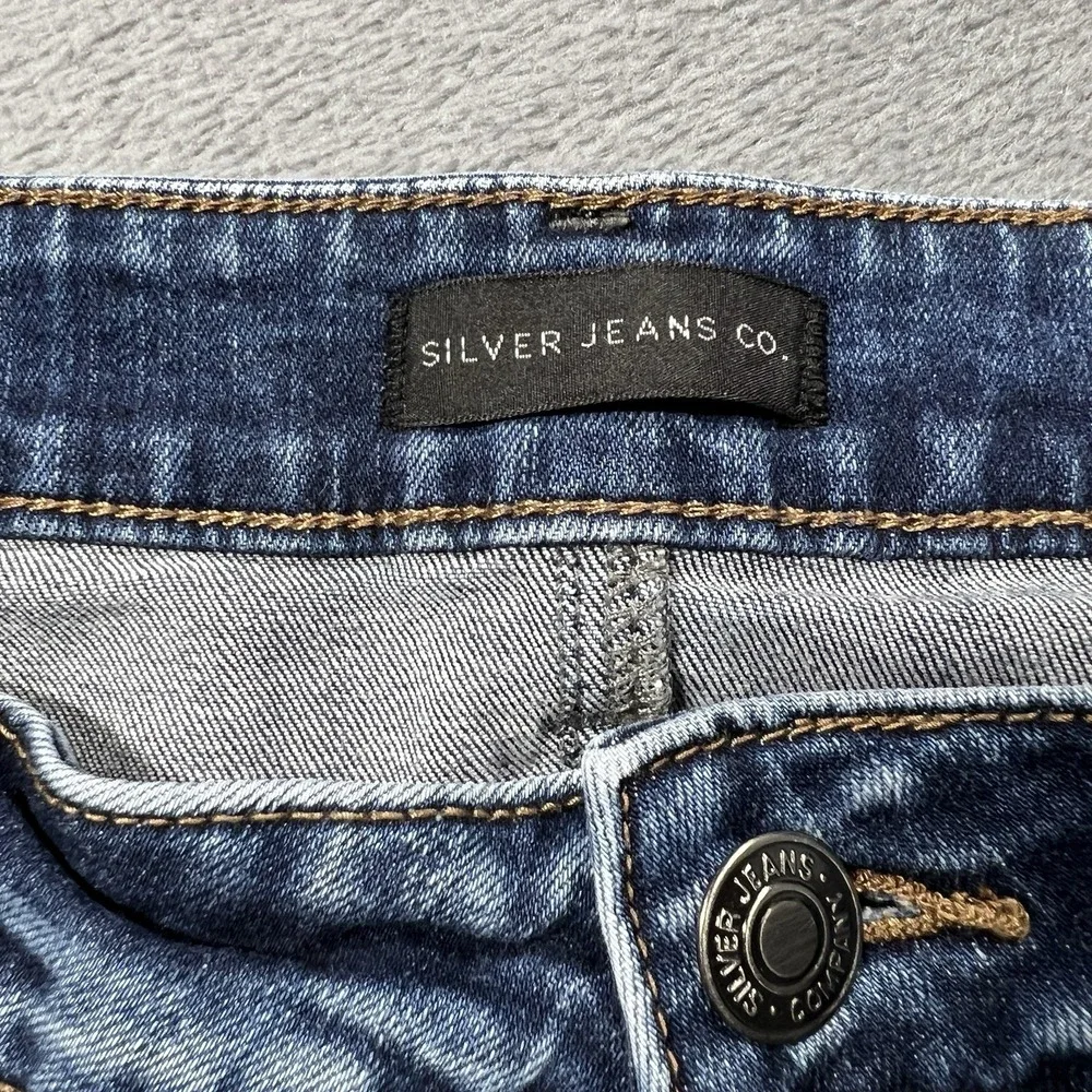 Silver Jeans Jeans Womens 32 Blue Elyse Slim Bootcut Dark Wash Stretch Denim